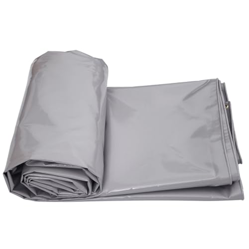 4m x 8m Grey Waterproof Poly Tarp with Grommets Q4591