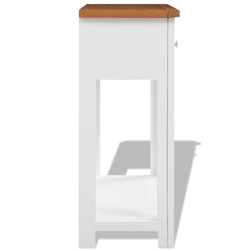Sofa Side Table with 2 Drawers and Storage Shelves P18699