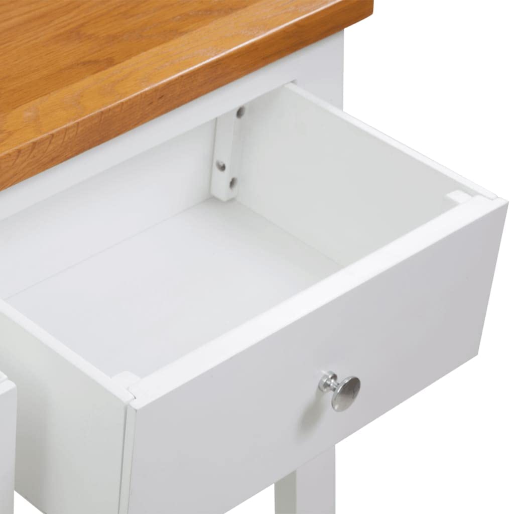 Sofa Side Table with 2 Drawers and Storage Shelves P18699