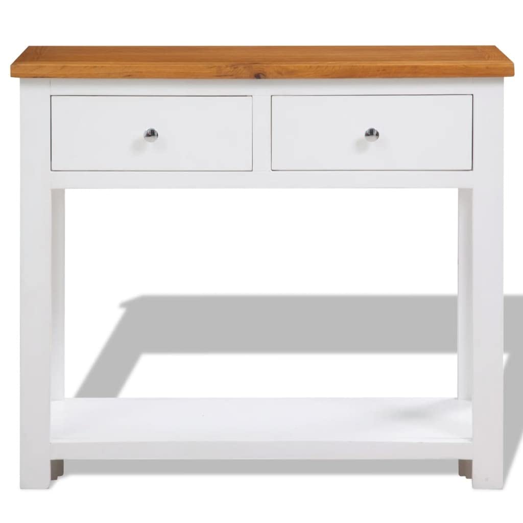 Sofa Side Table with 2 Drawers and Storage Shelves P18699