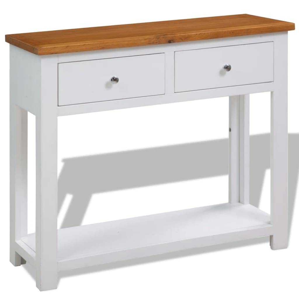 Sofa Side Table with 2 Drawers and Storage Shelves P18699