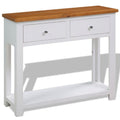 Sofa Side Table with 2 Drawers and Storage Shelves P18699