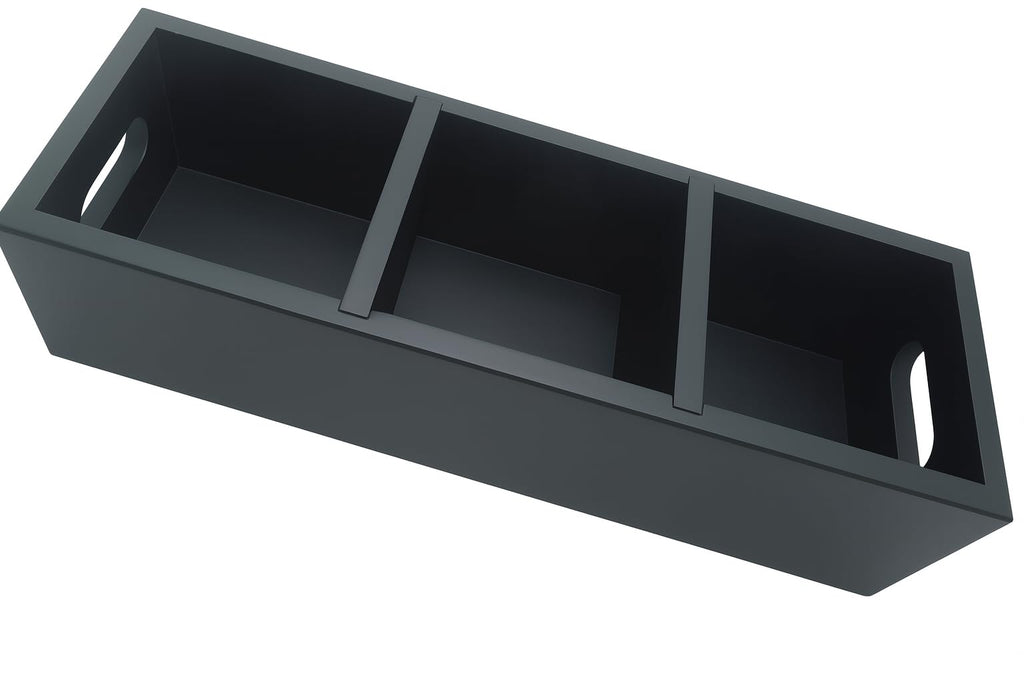 Matte Black Wood 3 Compartment Organizer Tray Y37115