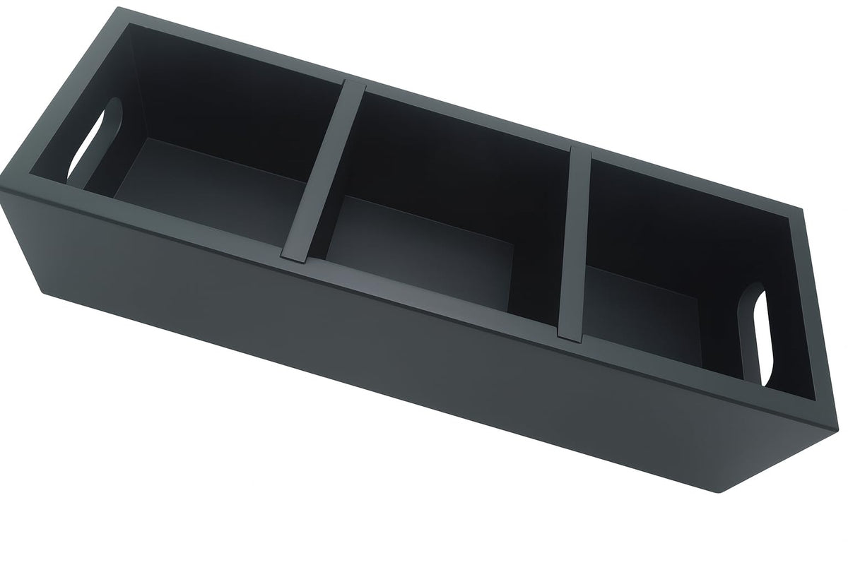 Matte Black Wood 3 Compartment Organizer Tray Y37115