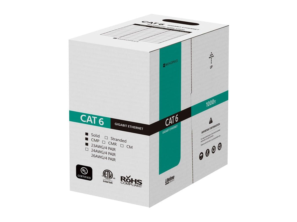 Cat6 Ethernet Bulk Cable 1000 Feet Blue V7350