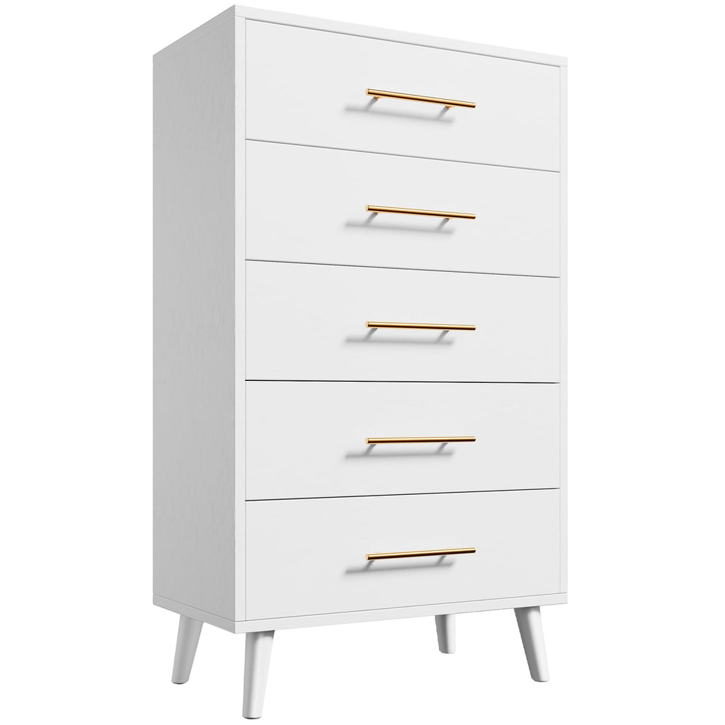 White 5 Drawer Dresser R912
