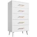 White 5 Drawer Dresser R912