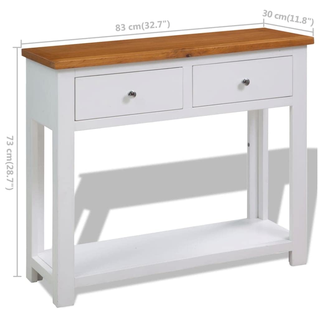 Sofa Side Table with 2 Drawers and Storage Shelves P18699
