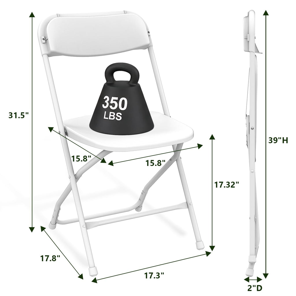 White 10 Pack Heavy Duty Folding Chairs C401762