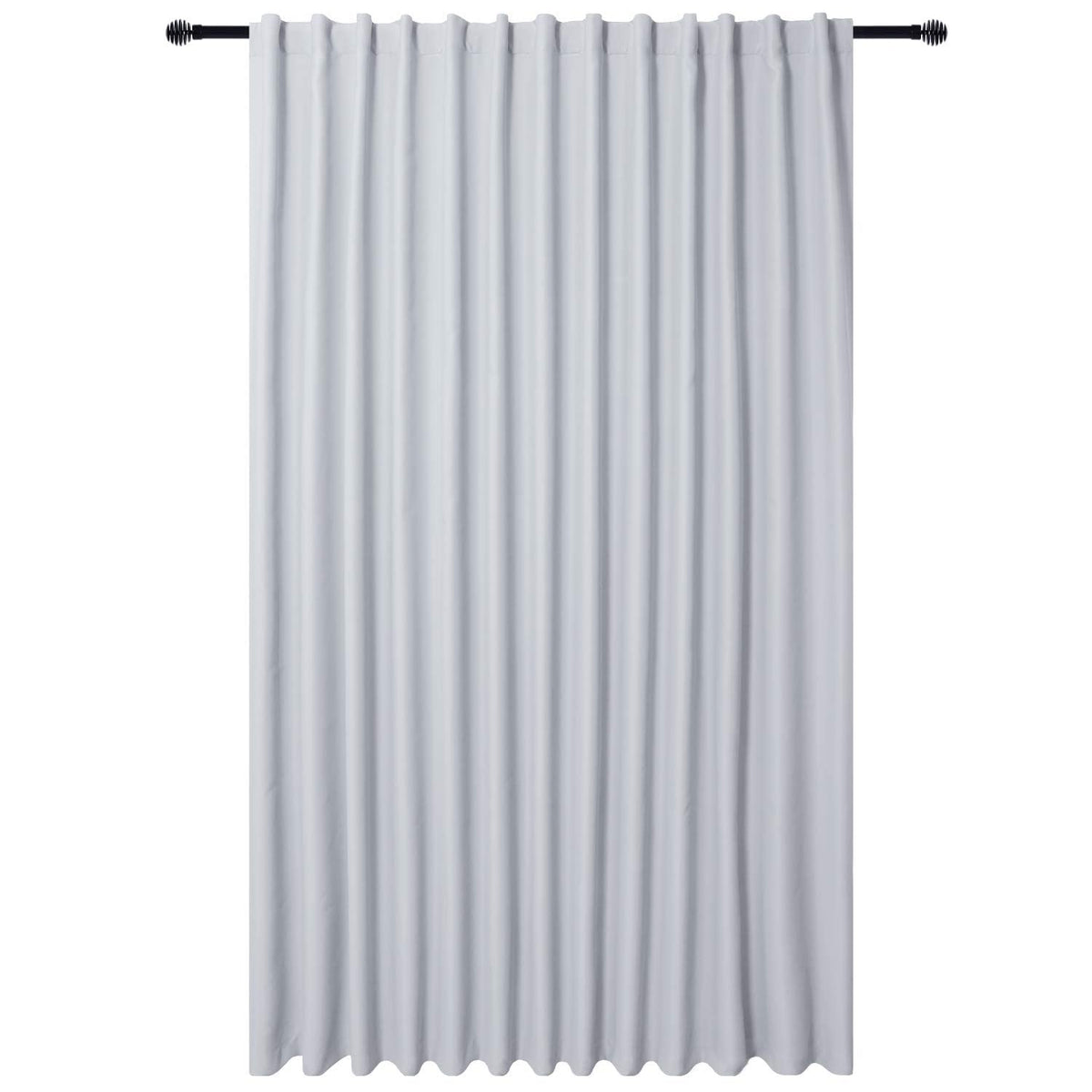 Extra Wide Blackout Thermal Curtain Panel with Back Tab & Rod Pocket, 100 x 84 Inches, Greyish White E1078