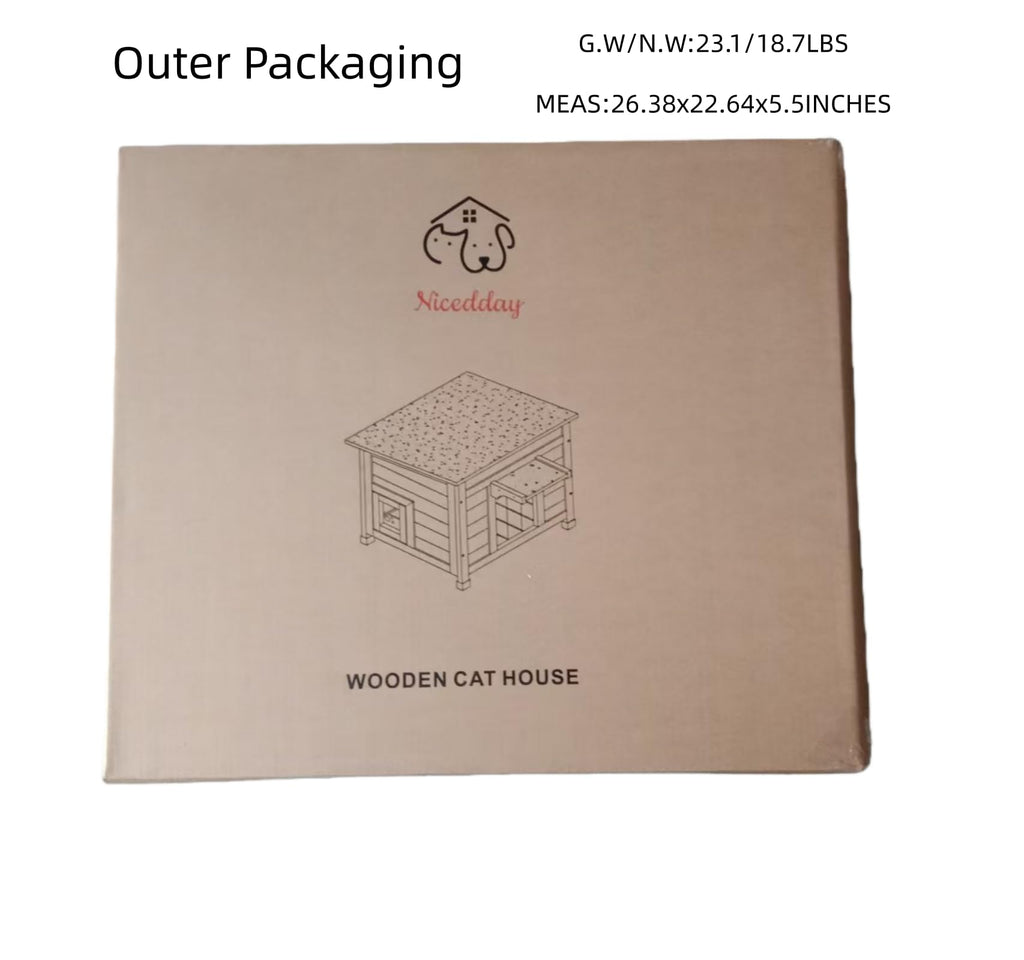 Grey Outdoor Insulated Cat House J856191