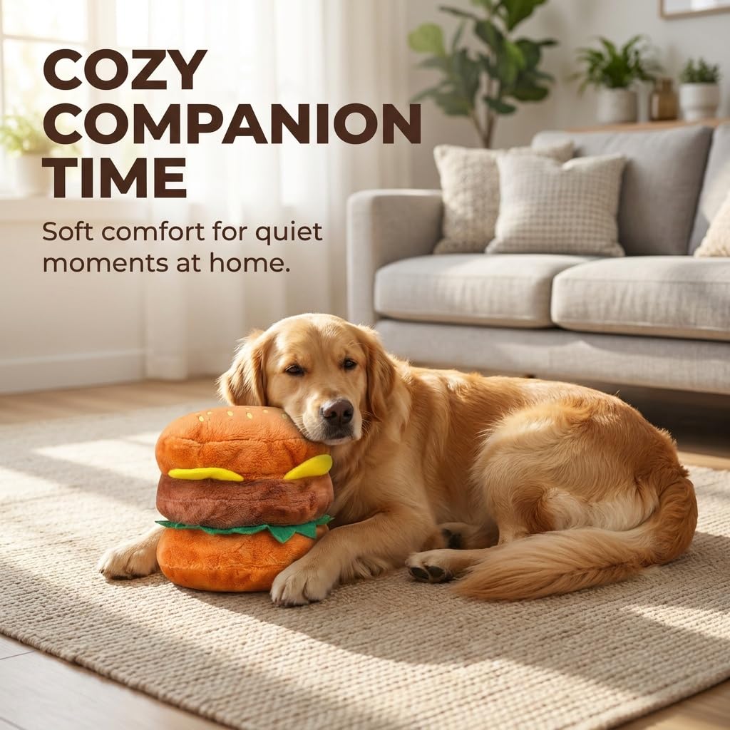 Hamburger Shape Dog Squeaky Toy Y218722