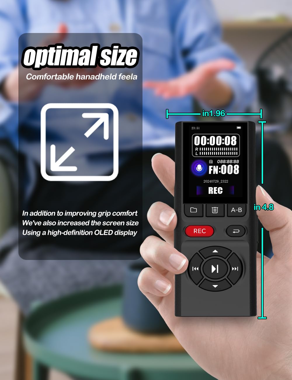 64GB Digital Voice Recorder with Playback USB O2759