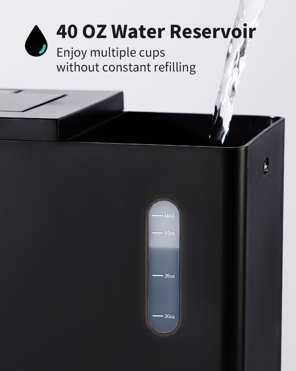 Black Single Serve Coffee Maker with 40oz Water Tank N38157