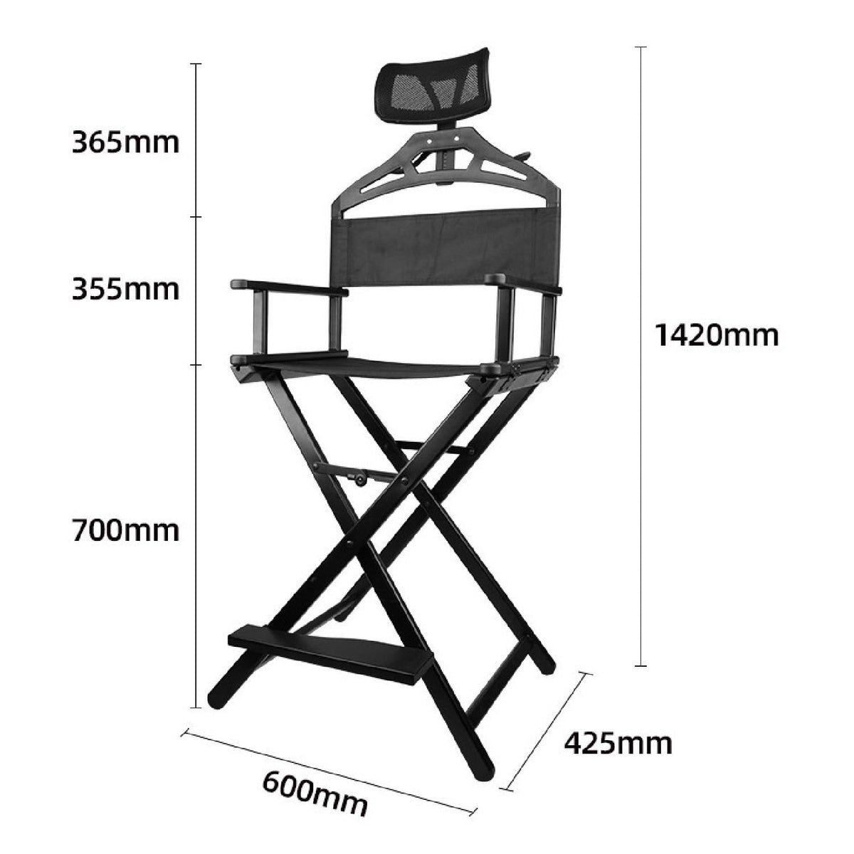 Foldable Makeup Artist Chair 300lbs Gold O5550