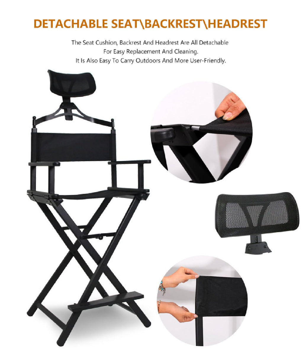 Foldable Makeup Artist Chair 300lbs Gold O5550