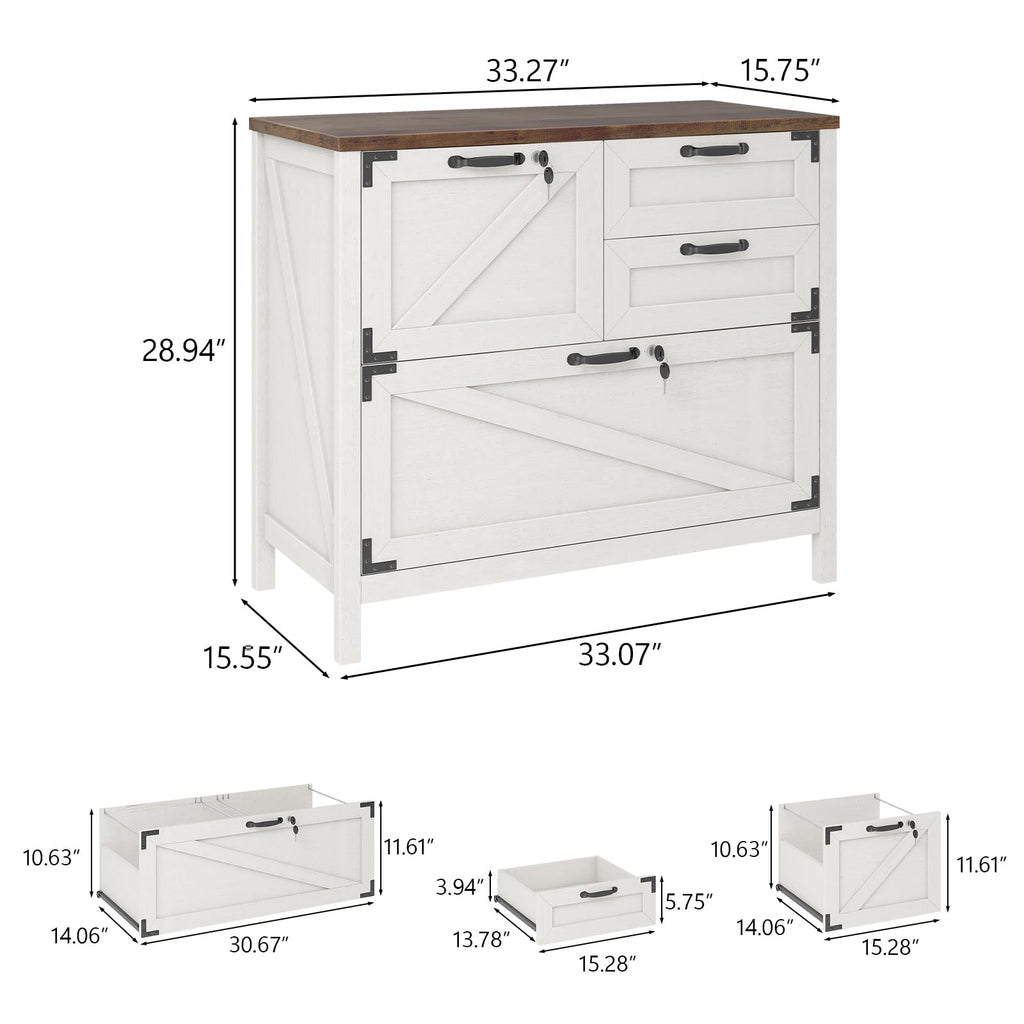 White 4 Drawer File Cabinet with Lock O869