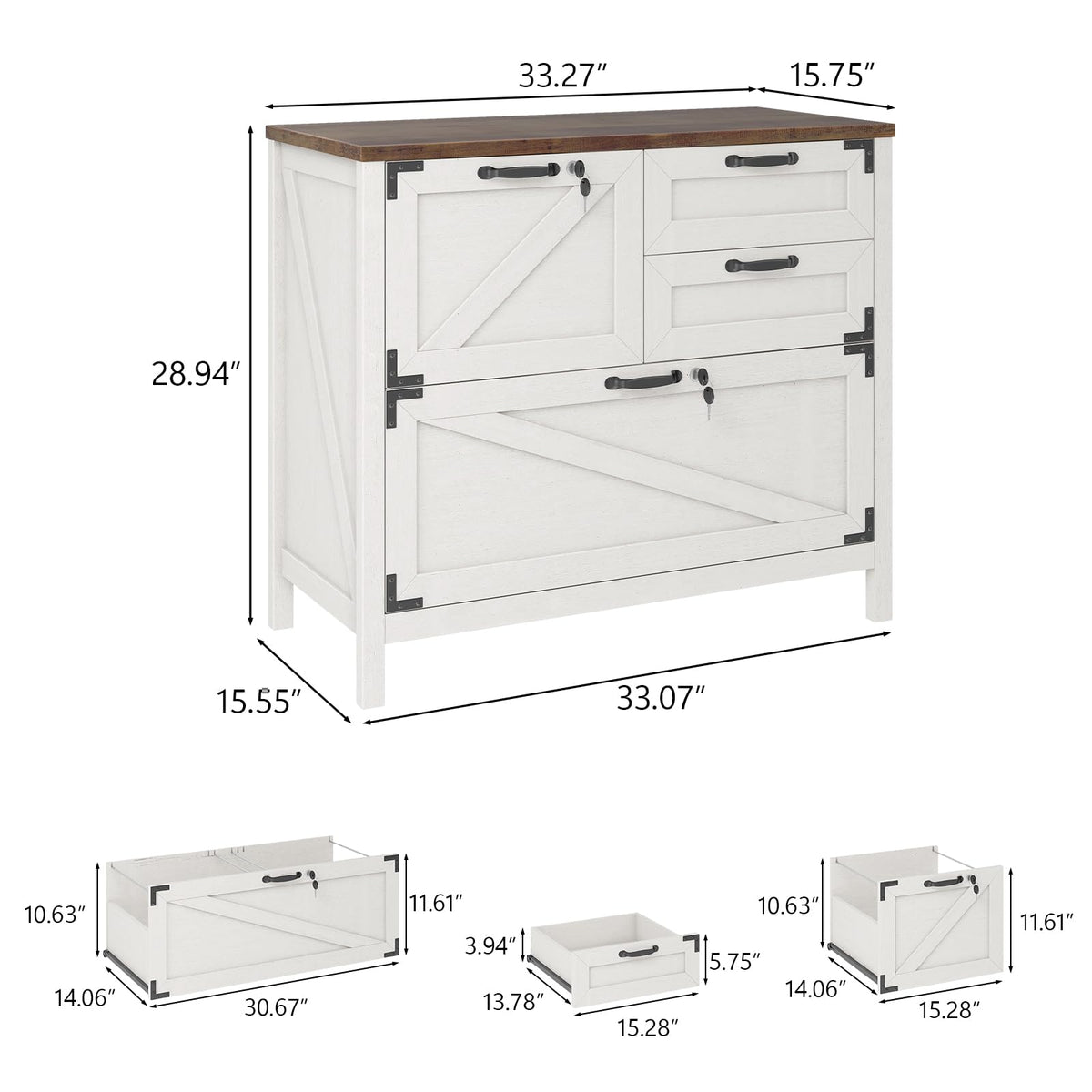 White 4 Drawer File Cabinet with Lock O869