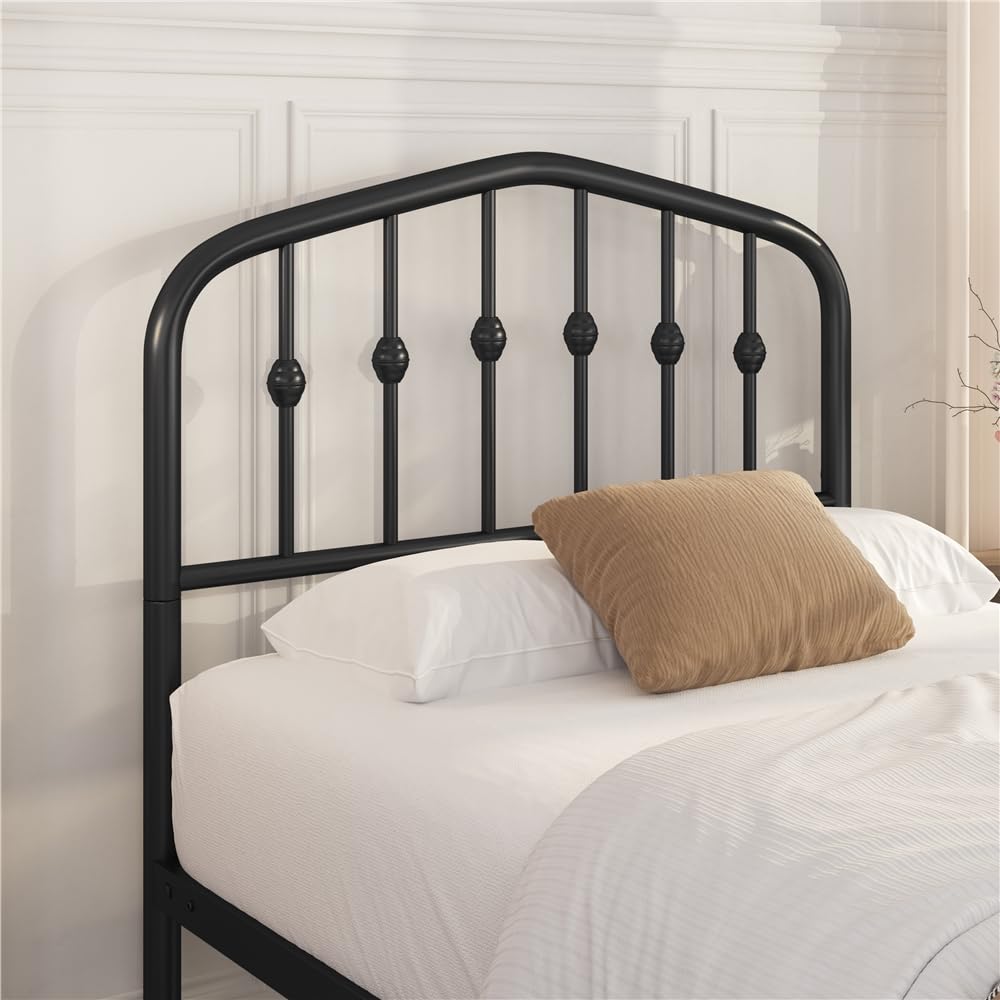 Twin Metal Bed Frame with Victorian Headboard P4113