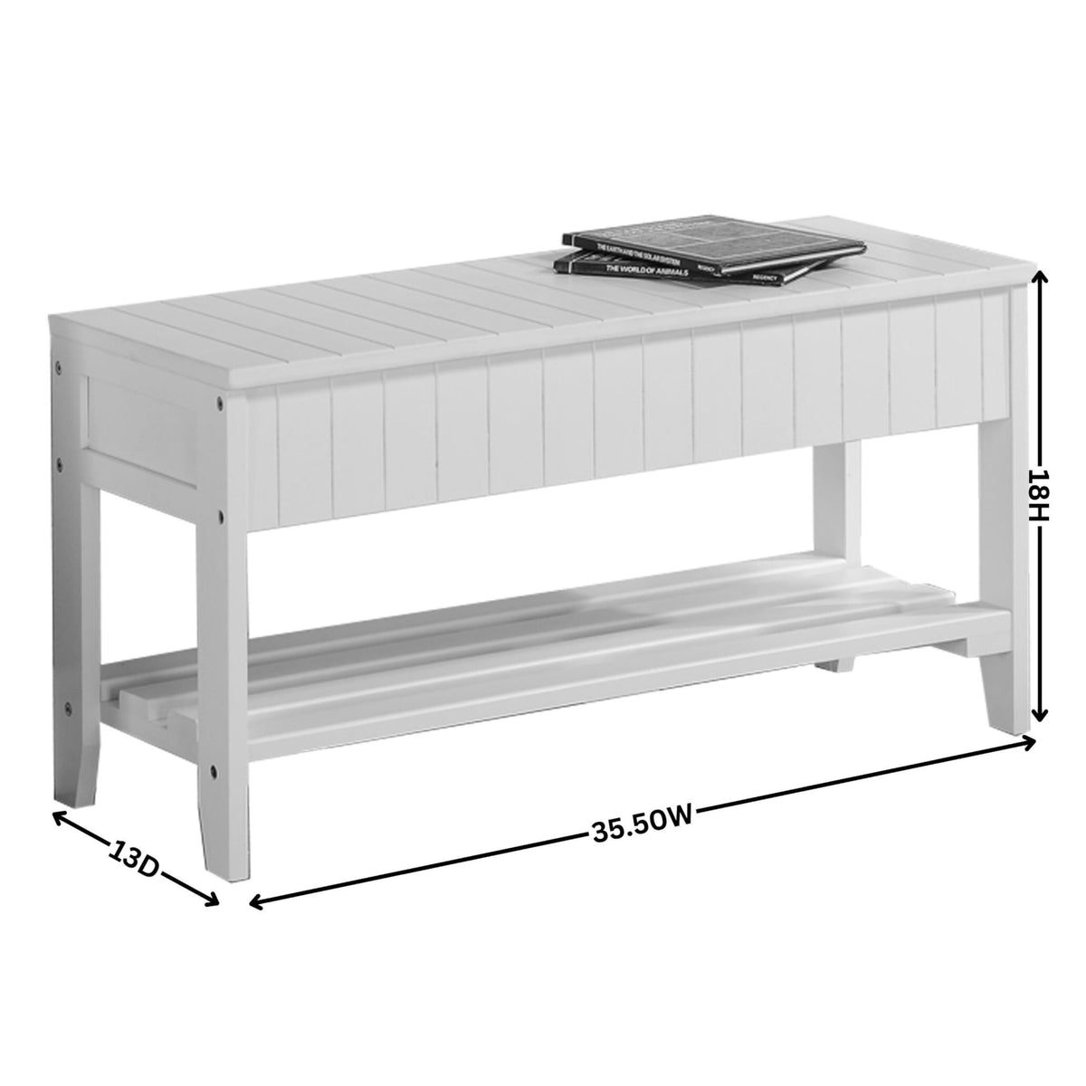 Solid Wood Shoe Bench with Storage C9967