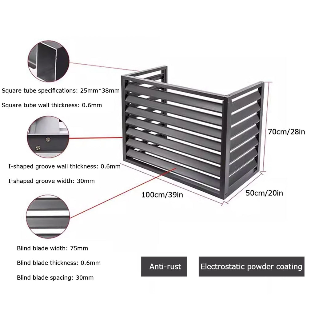 Aluminum Alloy Air Conditioner Fence 4 Panels Brown Y3031