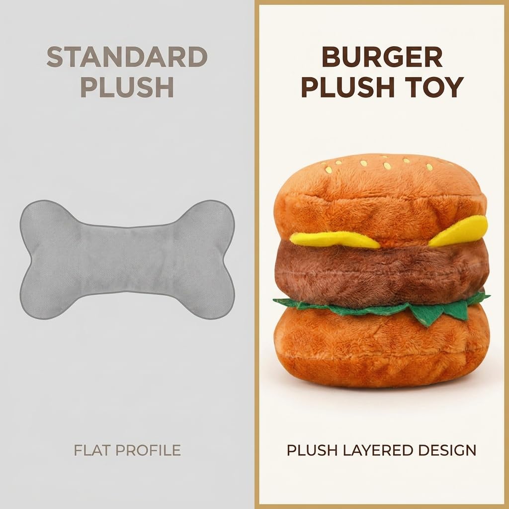 Hamburger Shape Dog Squeaky Toy Y218722