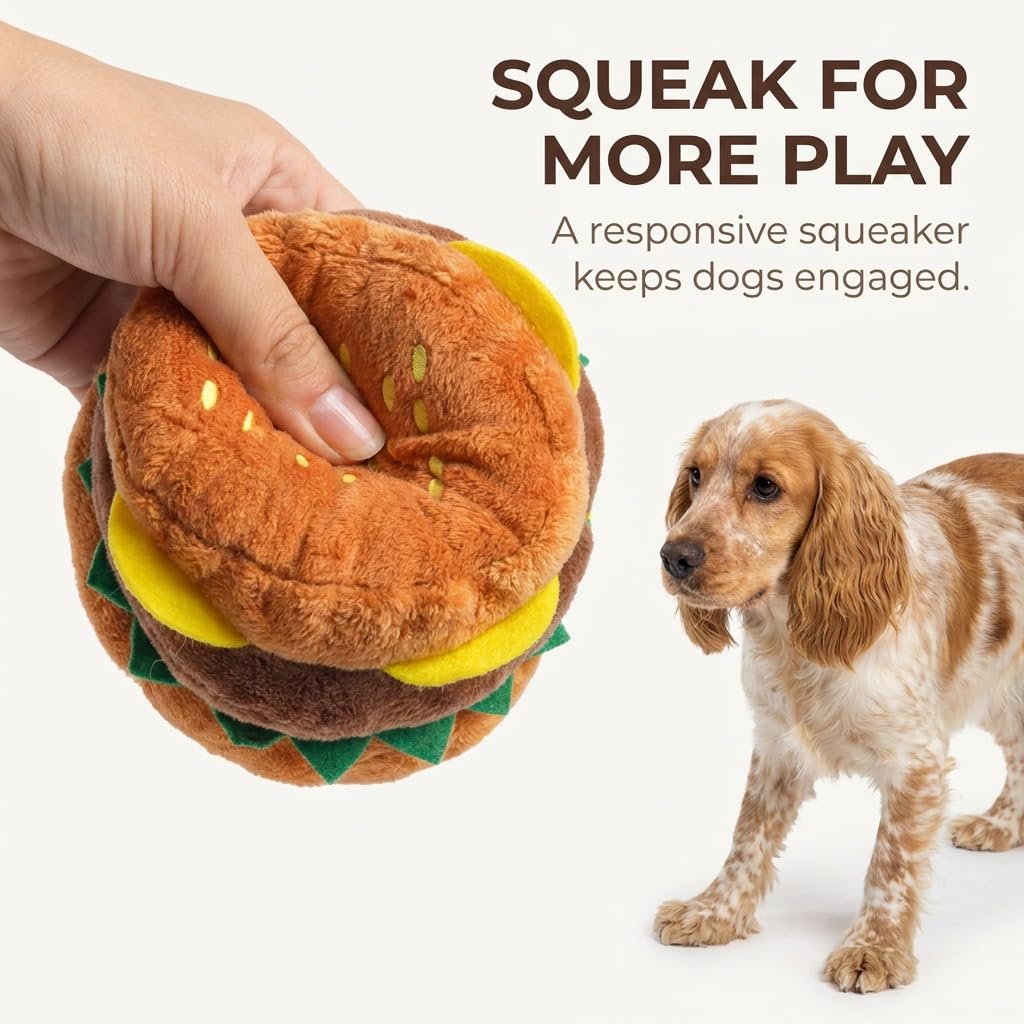 Hamburger Shape Dog Squeaky Toy Y218722