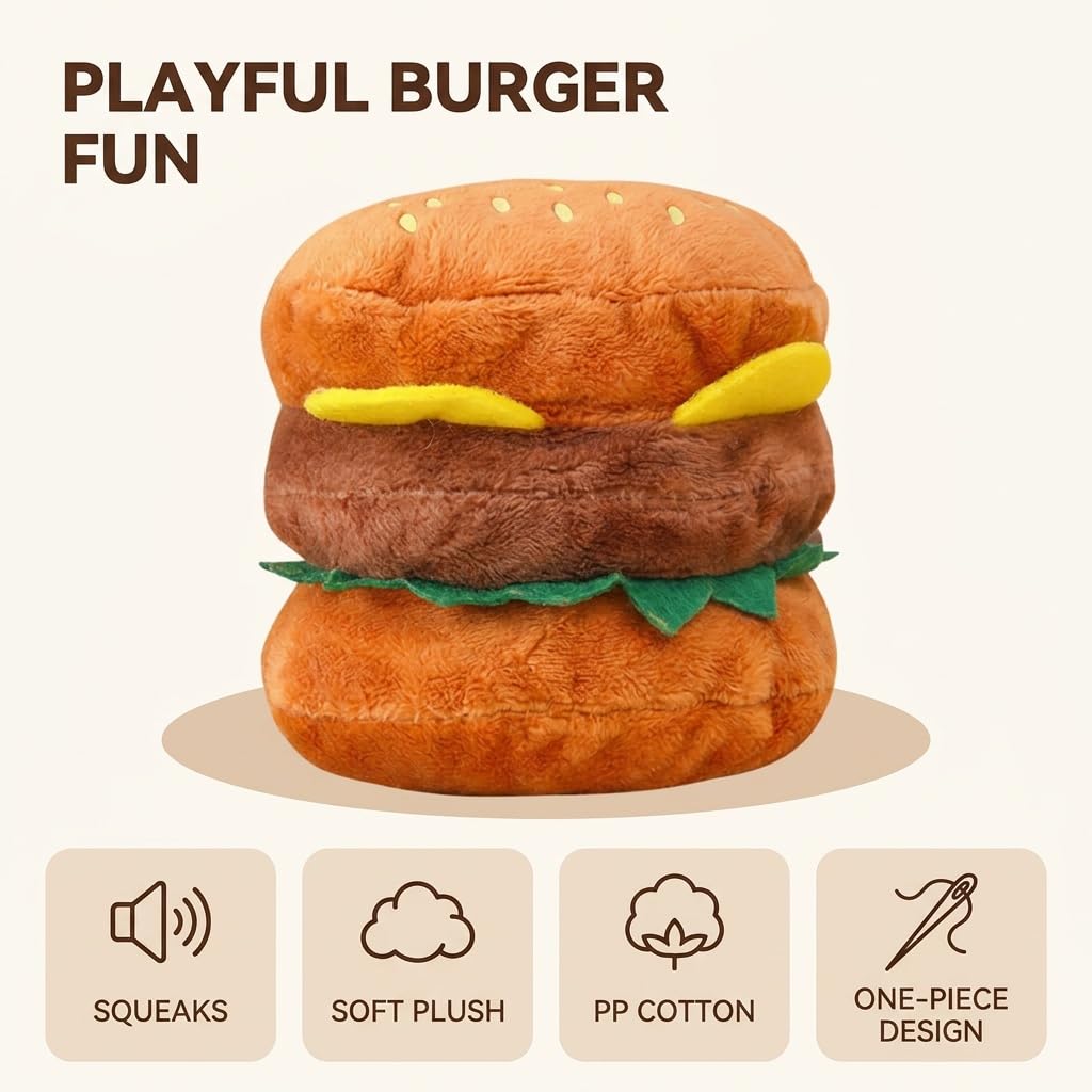 Hamburger Shape Dog Squeaky Toy Y218722