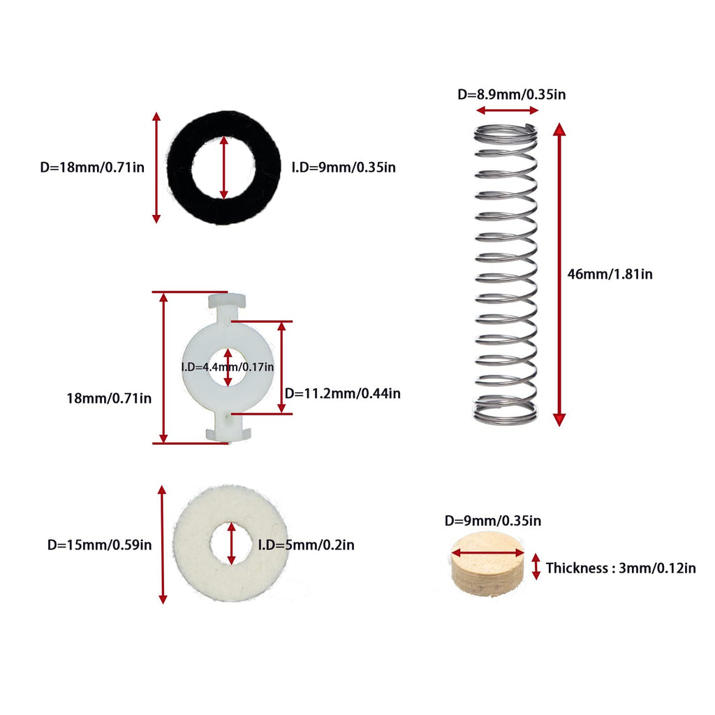 Trumpet Repair Kit with Valve Springs Felt Washers Water Key Corks F15674