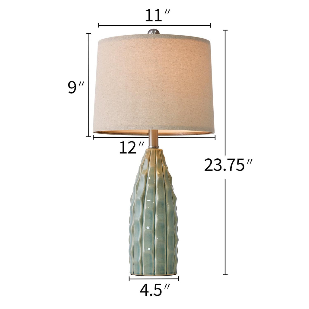 Ceramic Table Lamps Set of 2 Green H64557