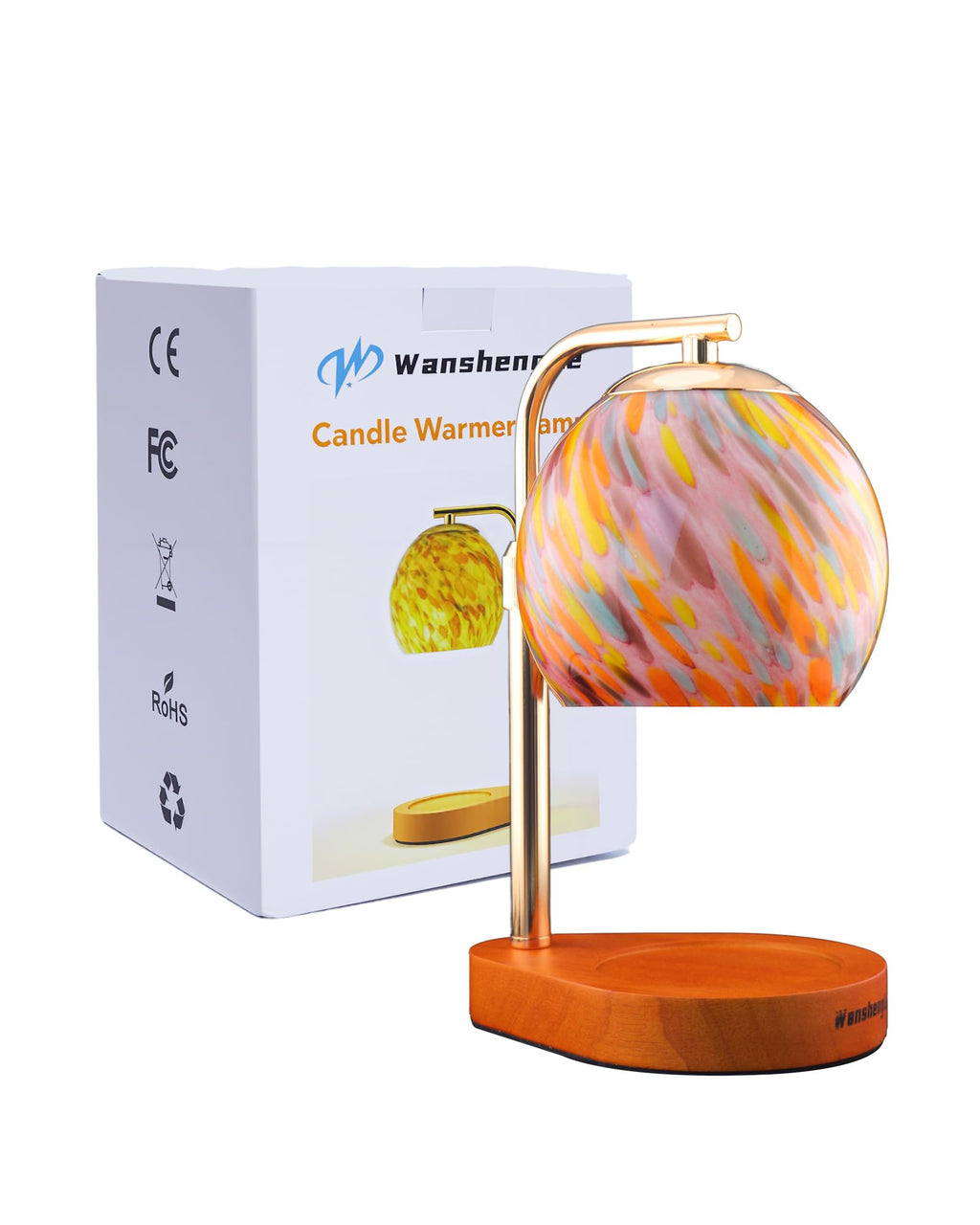 Stained Glass Candle Warmer Lamp with Adjustable Height J9880