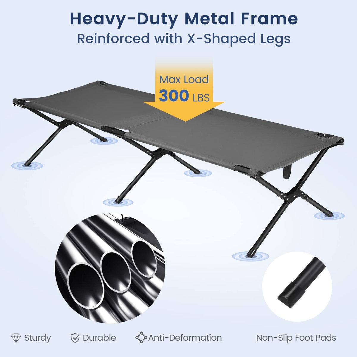 Folding Camping Cot with Carrying Bag P5147