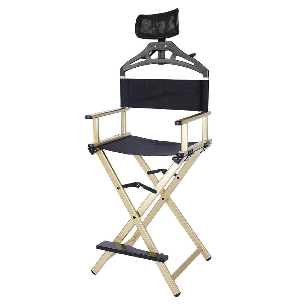 Foldable Makeup Artist Chair 300lbs Gold O5550