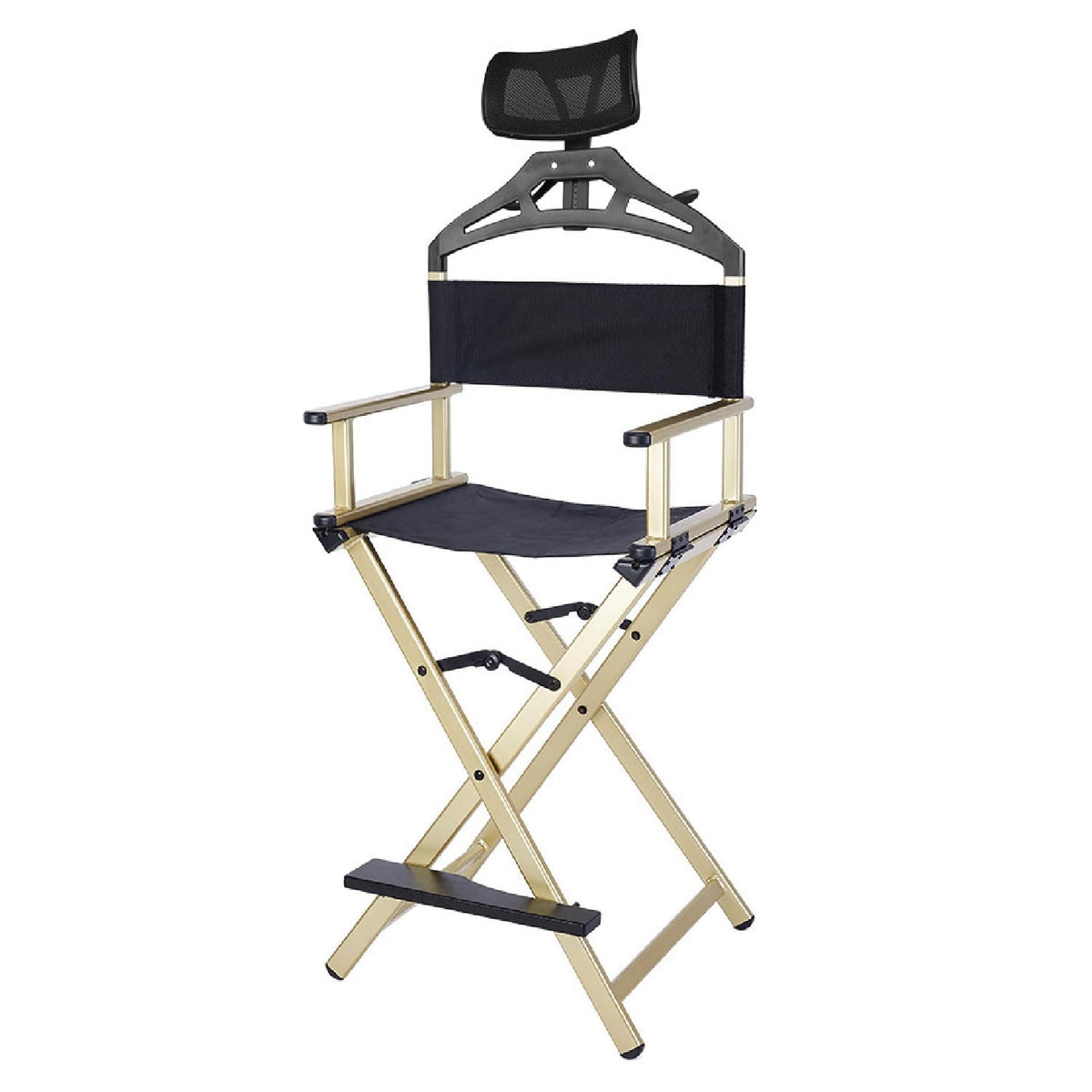 Foldable Makeup Artist Chair 300lbs Gold O5550