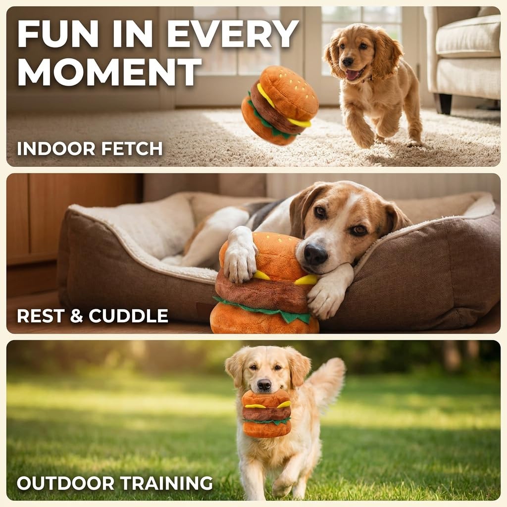 Hamburger Shape Dog Squeaky Toy Y218722