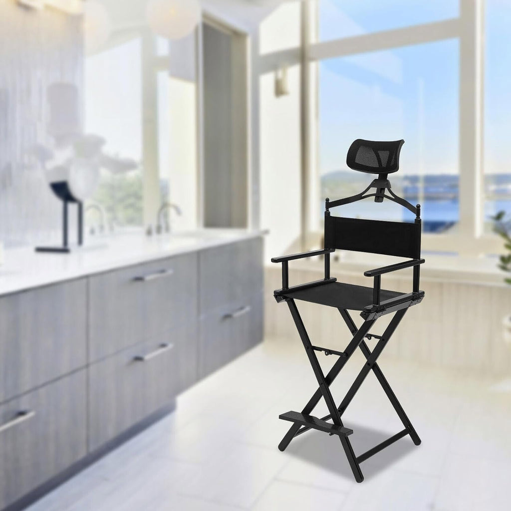 Foldable Makeup Artist Chair 300lbs Gold O5550