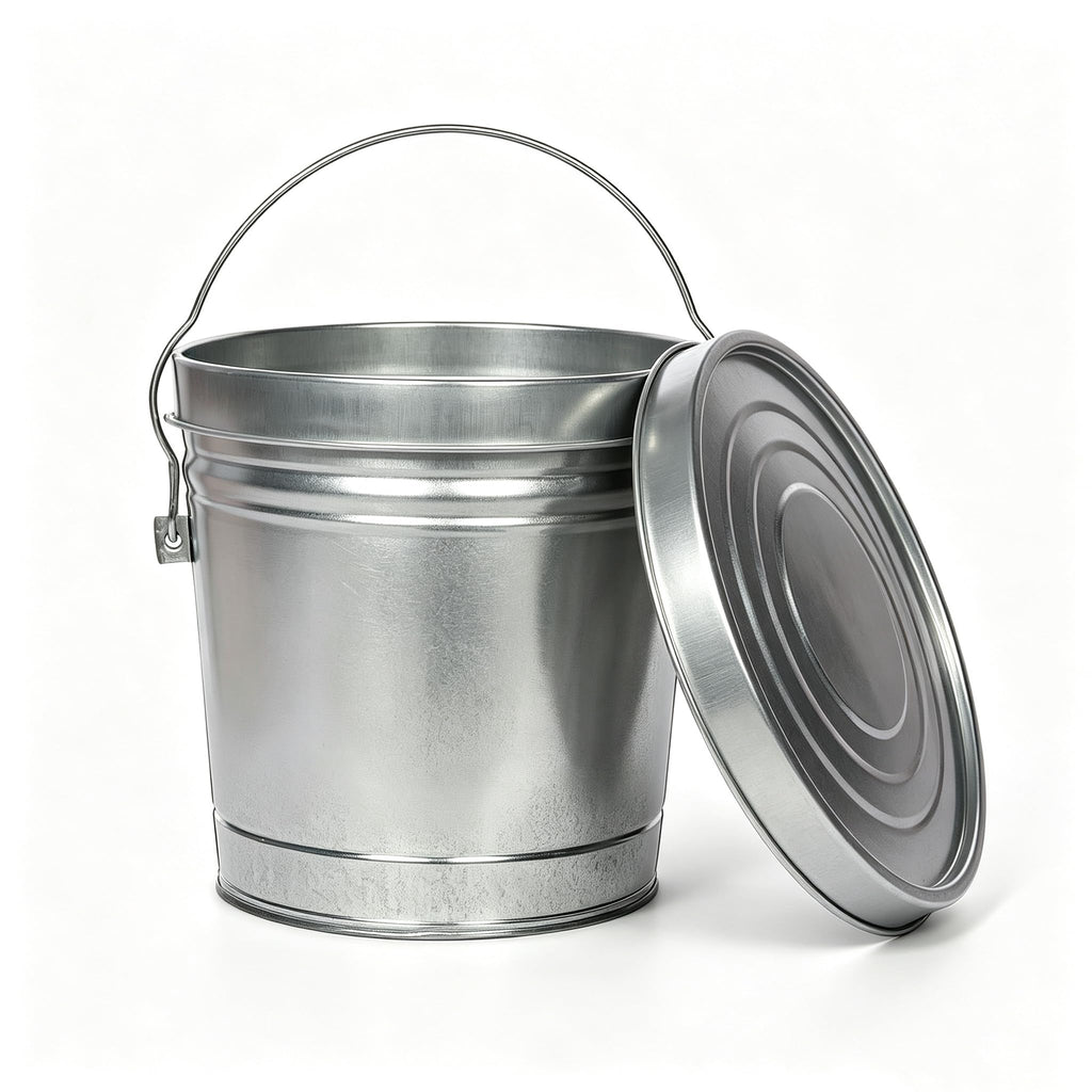 Galvanized Steel 6 Gallon Storage Can with Locking Lid M228609