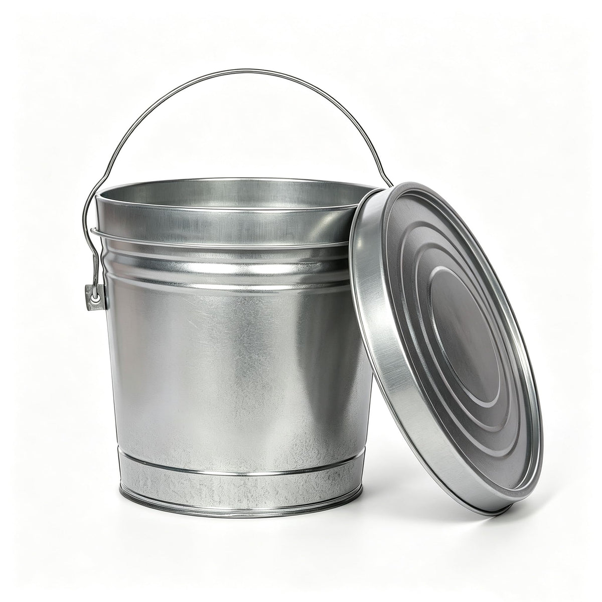 Galvanized Steel 6 Gallon Storage Can with Locking Lid M228609