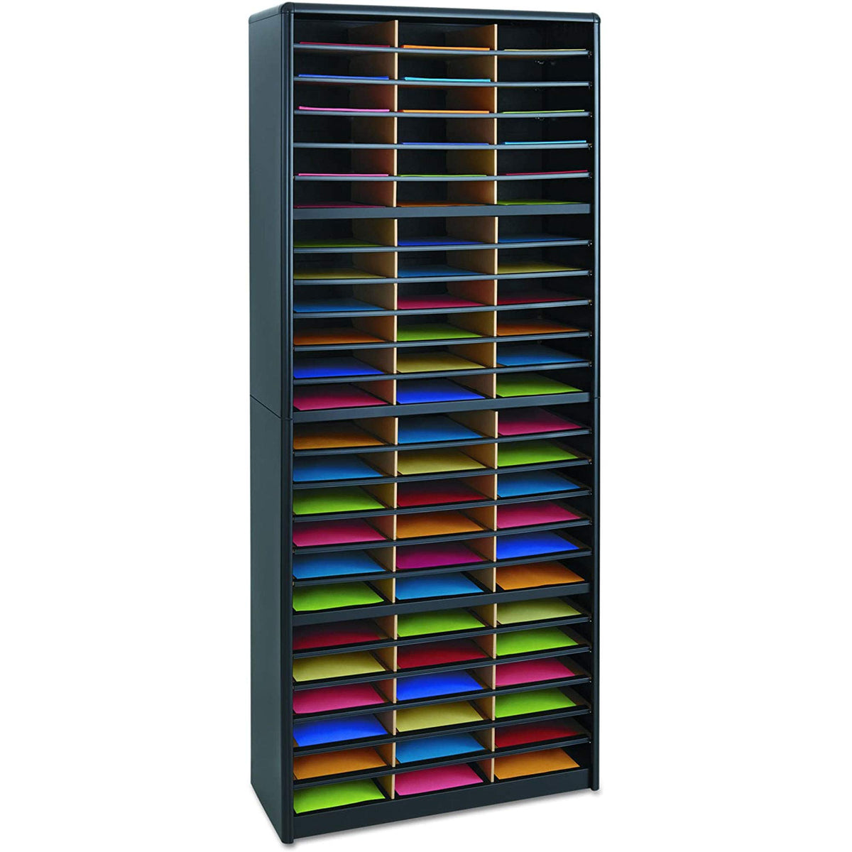 72 Compartment Black Literature Organizer M8766