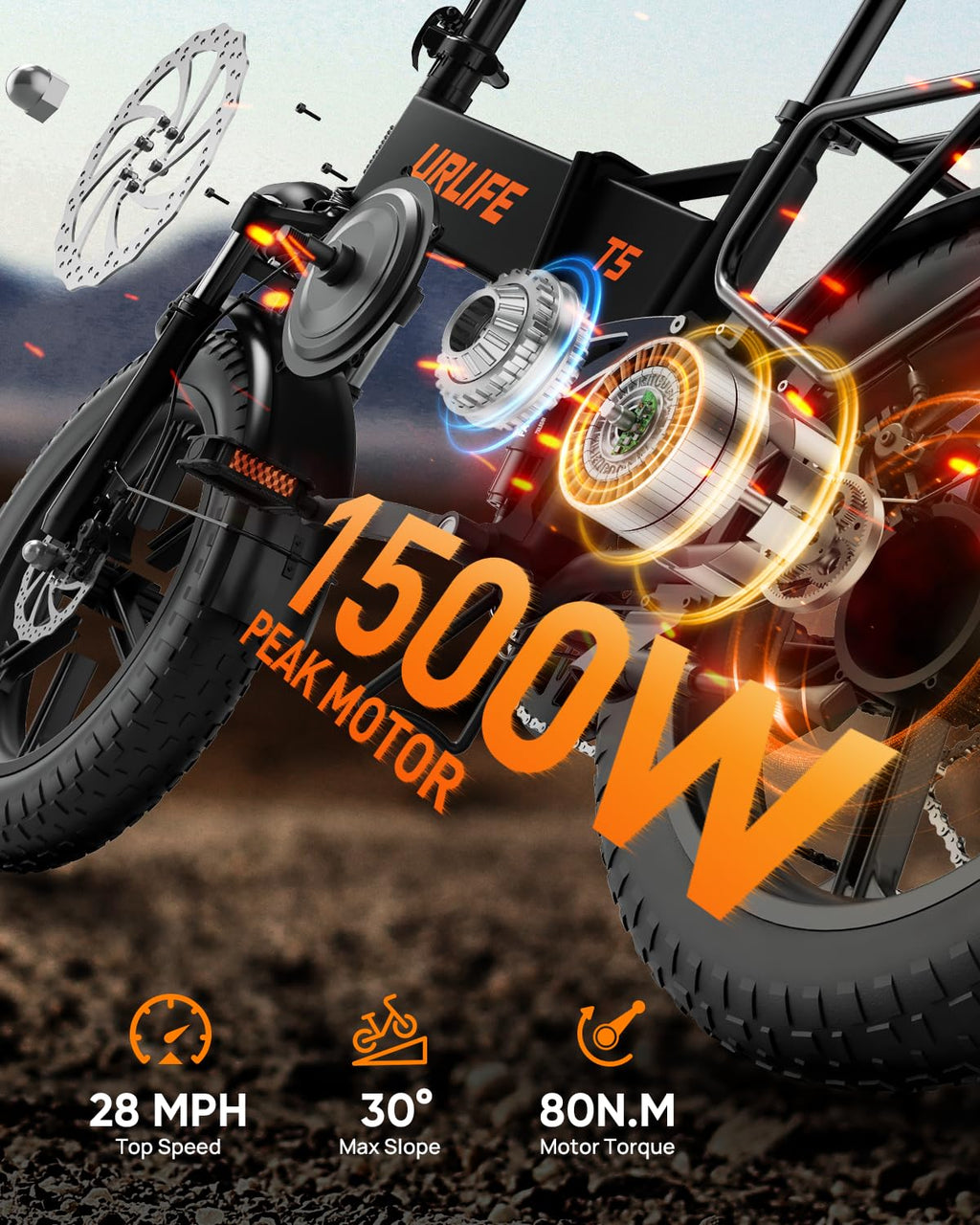 Folding Electric Bike 20" Fat Tire 1500W 48V 13AH X880681