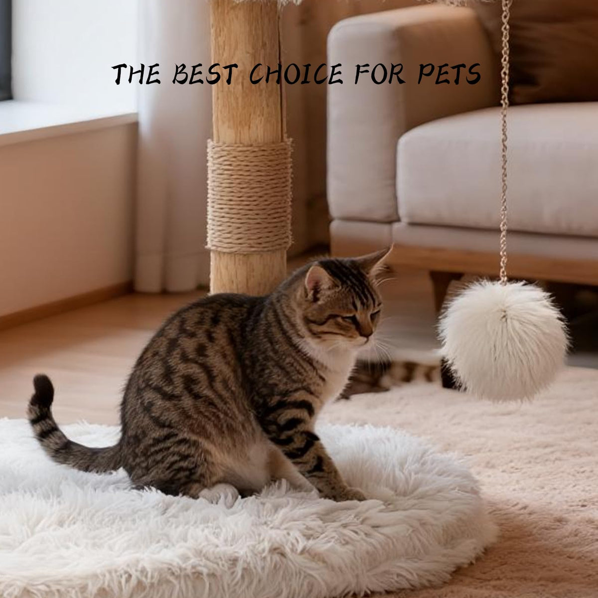 Modern Cat Tree Tower with Sisal Scratching Post T392432