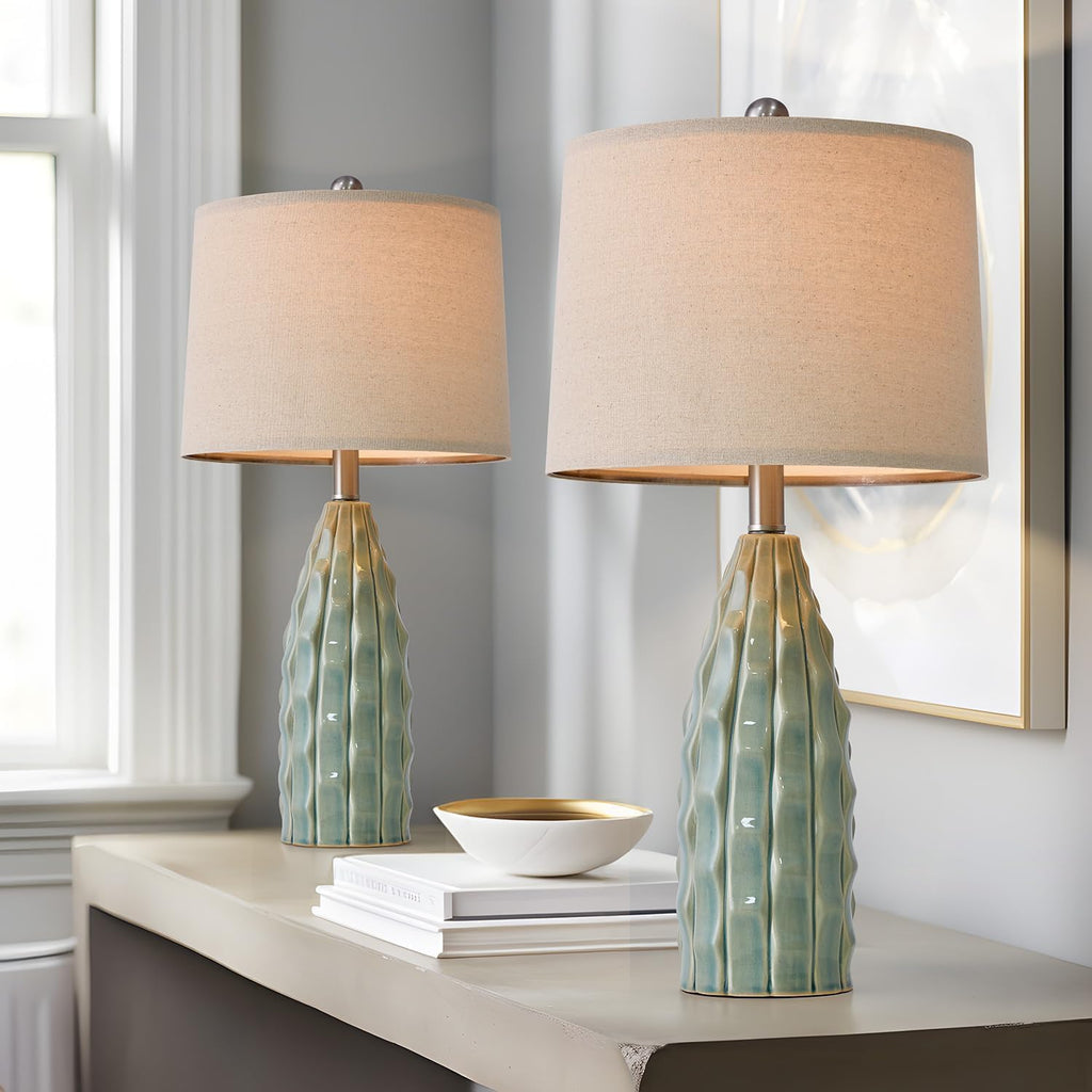 Ceramic Table Lamps Set of 2 Green H64557