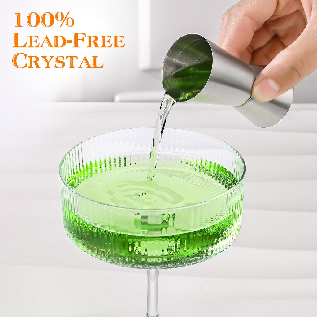 Ribbed Coupe Glasses Set of 6 B3997