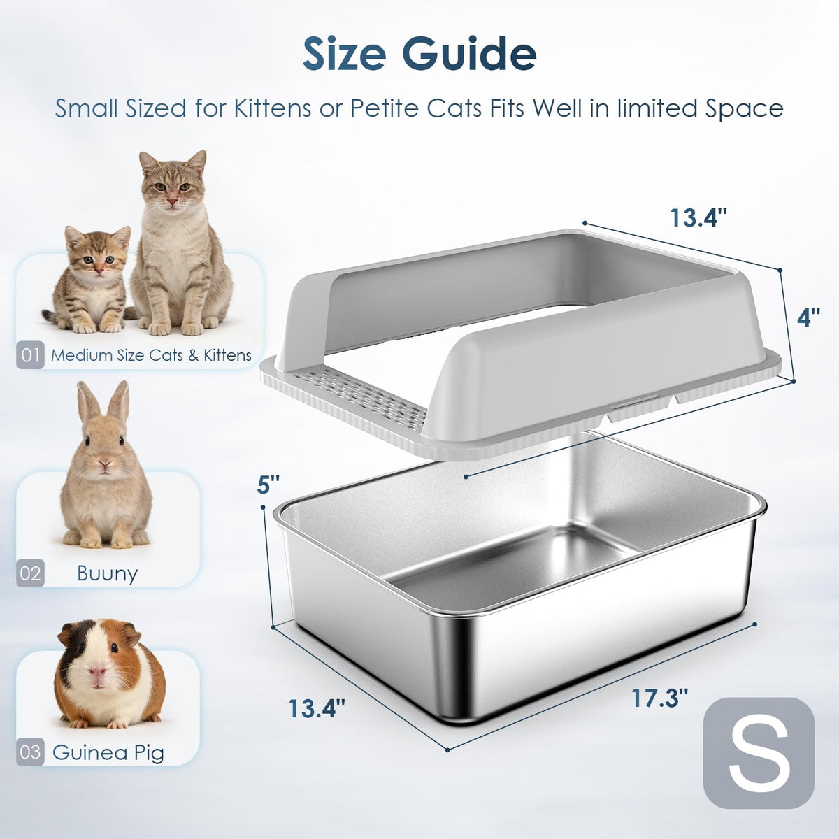 Stainless Steel Cat Litter Box with Lid P9984