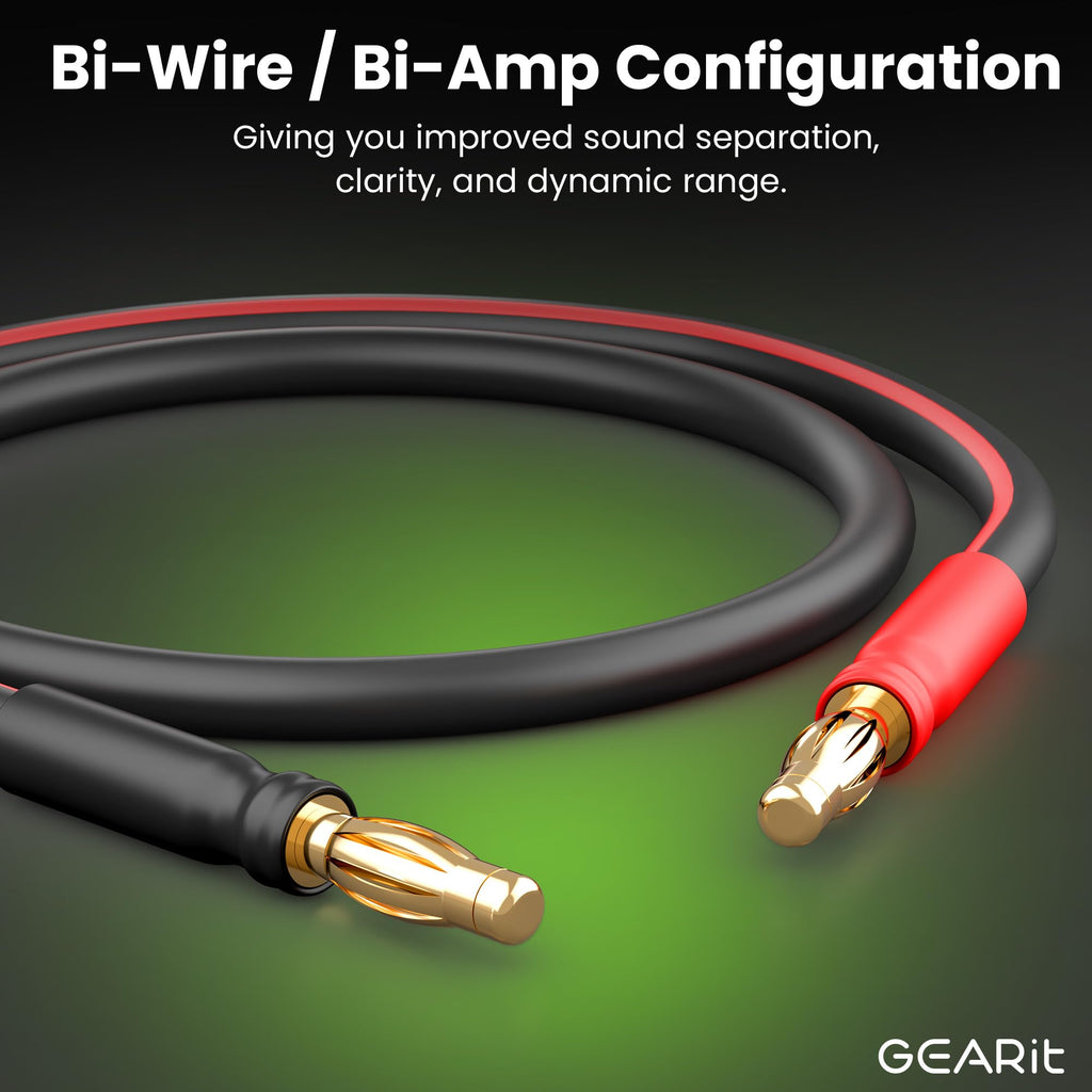 14 Gauge OFC Speaker Wire with Banana Plugs, 2 Pack 6.6 ft Each D913