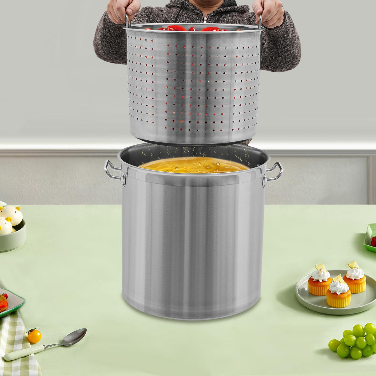 50 Quart Stainless Steel Stockpot with Lid L6669