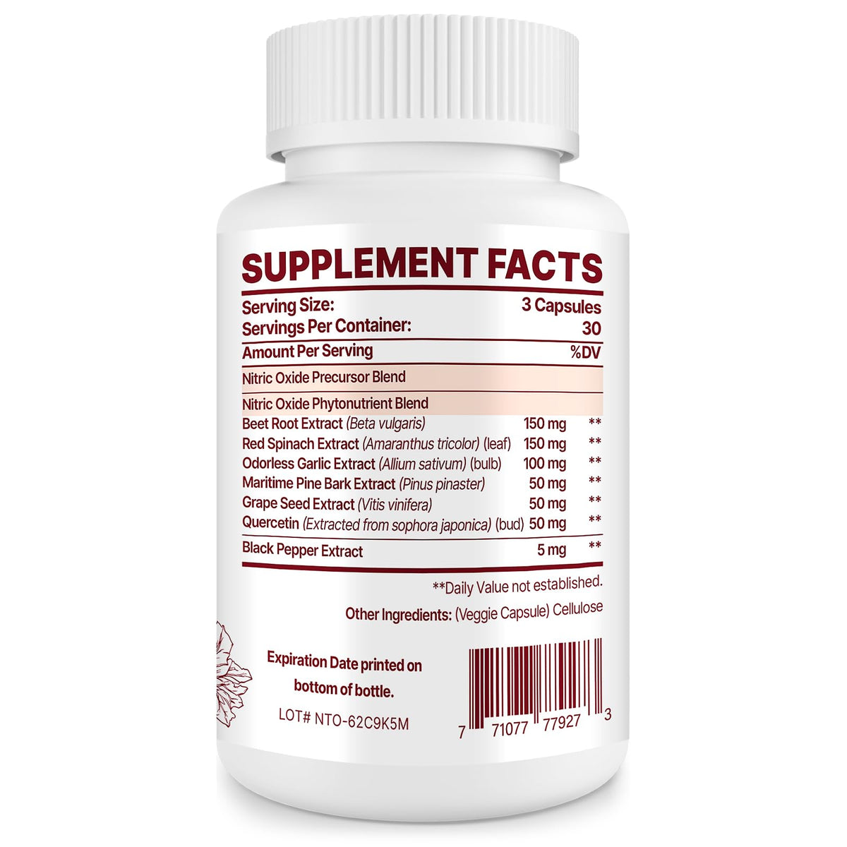 Nitric Oxide Supplement 90 Capsules F194510