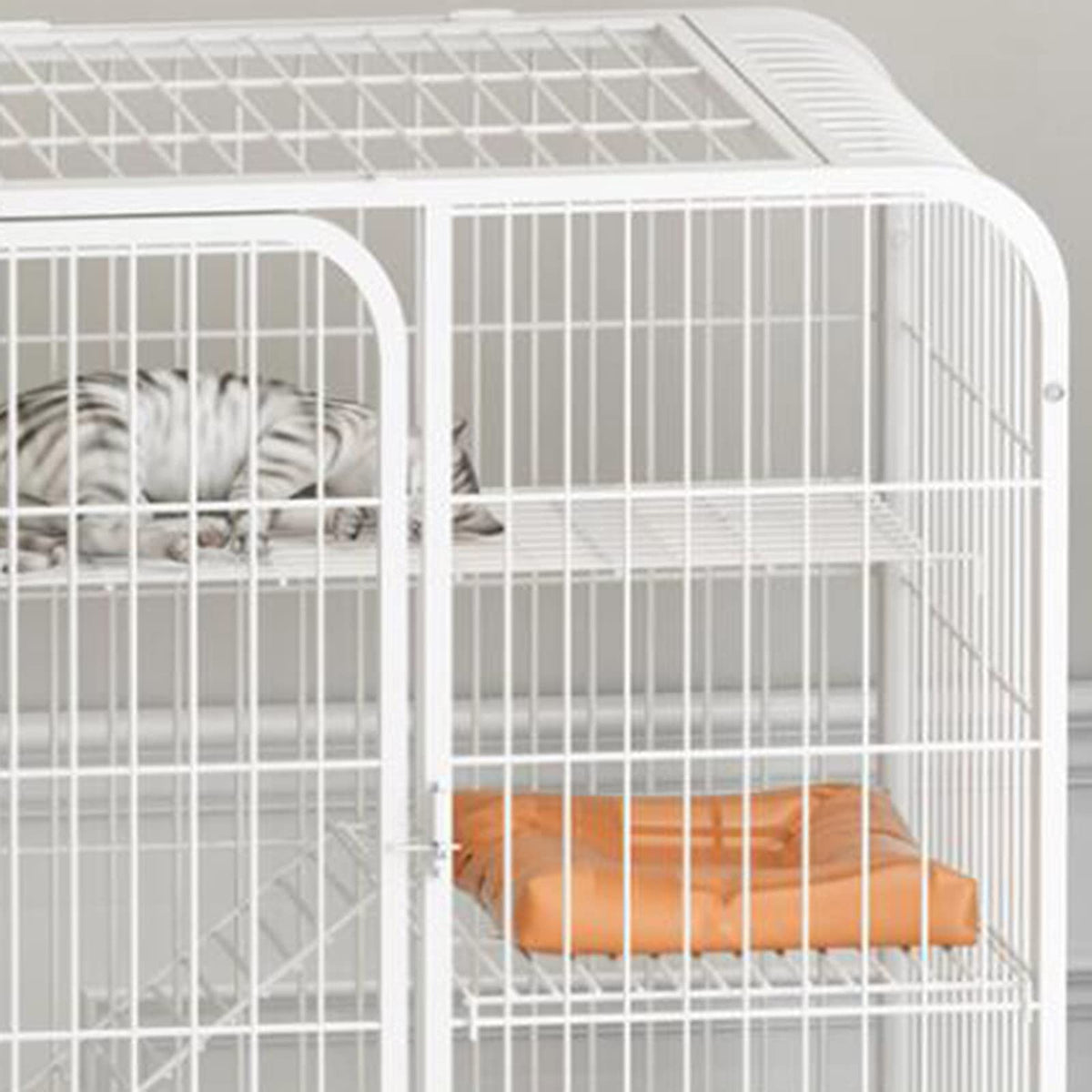 Large 3-Tier Metal Wire Cat Cage with Hammock and Casters E485