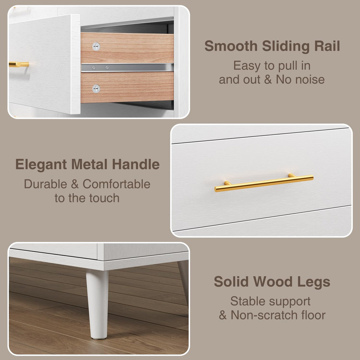 White 5 Drawer Dresser R912