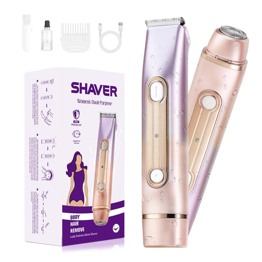 Light Purple Waterproof Dual-Head Bikini Trimmer I2549